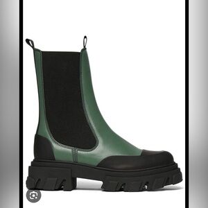Ganni 50mm Cleated Mid Leather Chelsea size 40